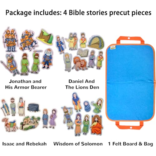 CHEFAN Solomon Felt Board Bible Stories, 4 Story Sets for Kids - color: Wisdom of Solomon & Other 3 Bible Stories Set