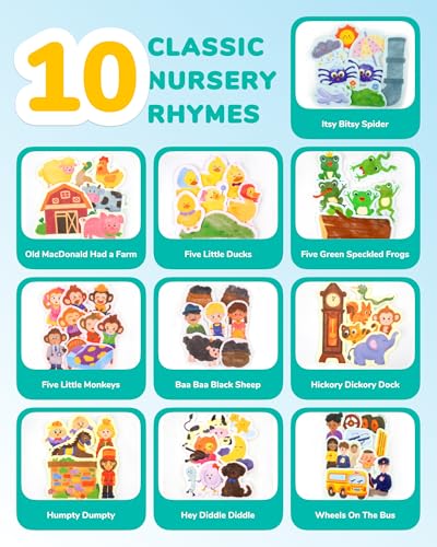 CHEFAN Felt Board Story Sets for Circle Time, 10 Nursery Rhymes for Kids