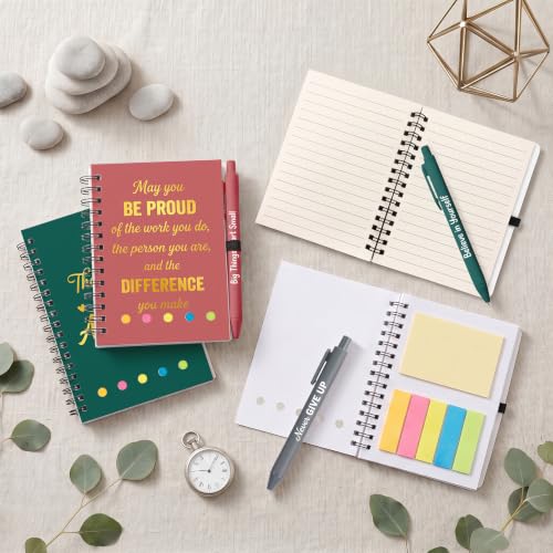 Sprial Notebooks with Pens Bulk, 48 Pack, 5.5 x 4.7 Inch Gratitude - color: Gold Foil Dark Thanksgiving