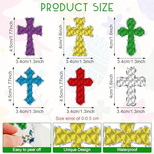 600 Pcs Prism Crosses Stickers for DIY