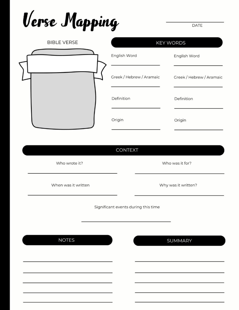 Verse Mapping Bible Study Journal: Perfect for In-Depth Scripture Study