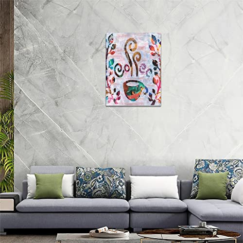yerretin Abstract Banksy Coffee Wall Art Graffiti Pictures Wall Decor Dining Room Canvas Painting Modern Artwork Home Decoration for Kitchen Cafe Coffee Bar Framed 12"x16" - color: Banksy Coffee, size: 16"L x 12"W