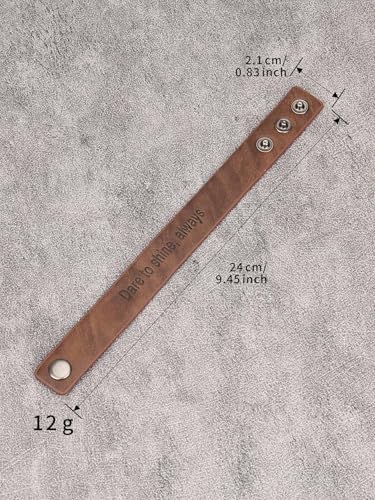 GelConnie Leather Cuff Bracelet Punk Braided Bracelets Rock Leather Wristbands Faux Mens Leather Bracelet Gothic Viking Bangle Adjustable Wrap Bracelet for Women,Men - color: Brown Engraved Leather Bracelet