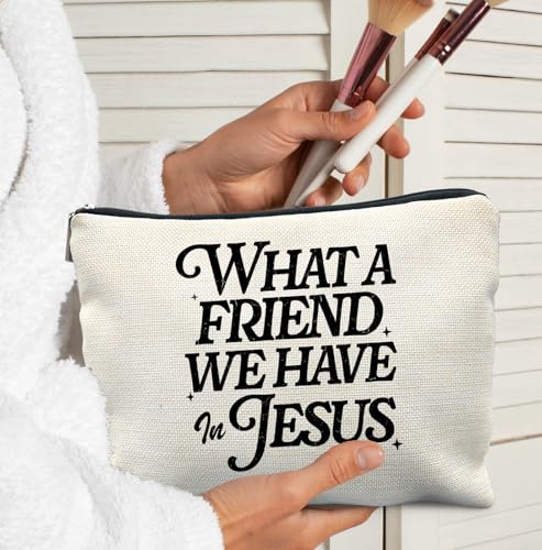 Christianity Makeup Bag for Women, Scripture Bible Verse Cosmetic Bags,Gifts for For Mom Friends Teen Girl & Women Travel, Faith Christian Zipper Makeup Pouch for Purse - color: Bible-Jesus