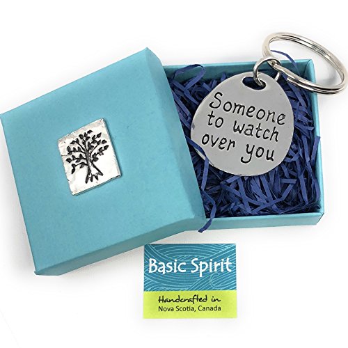 Basic Spirit Guardian Angel Pewter Key Ring Fob Charm in Gift Box