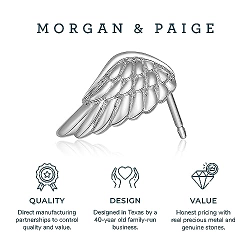 MORGAN & PAIGE Silver Rhodium 14k Rose 18k Yellow Gold Plated Angel Studs - color: Oxidized Silver