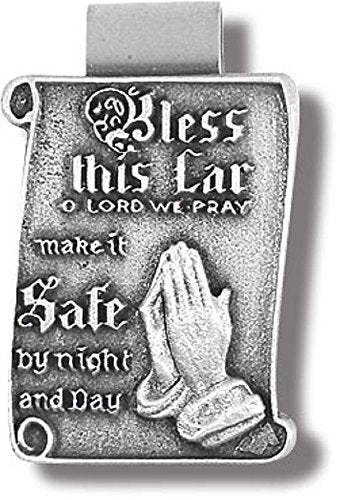 Bless This Car O Lord We Pray Auto Visor Clip Made From Pewter