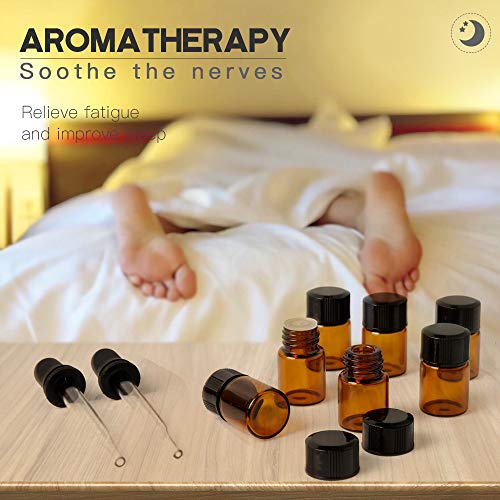 2ml Essential Oil Bottles 36Pcs Mini Oil Bottles with Transfer Droppers - color: Amber
