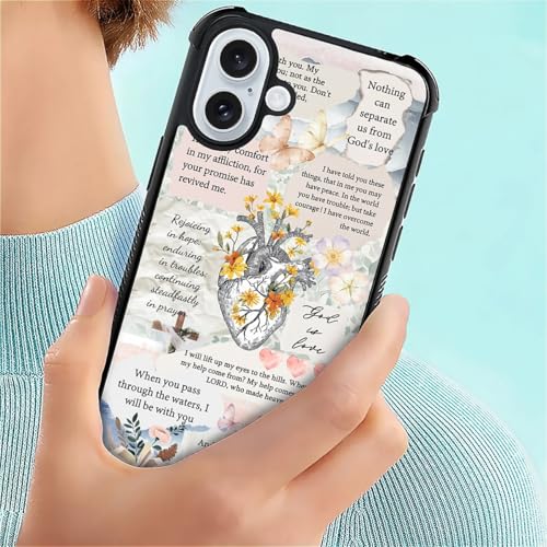 for iPhone 16 Case | Classic Slim Cover Design | Bible Verses Heart - color: Bible Verses Heart, size: iPhone 16