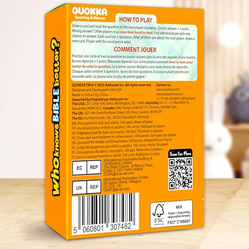 Who Knows Bible Better - Teachings and Facts Card Game, 300 Questions - color: Bible Teachings & Facts