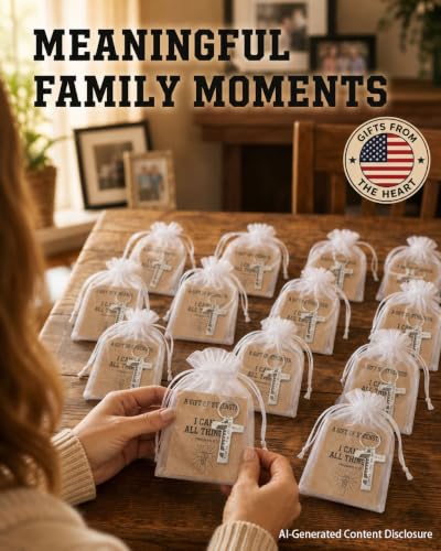 12 Pack Football Keychains with Philippians 4:13 Cross