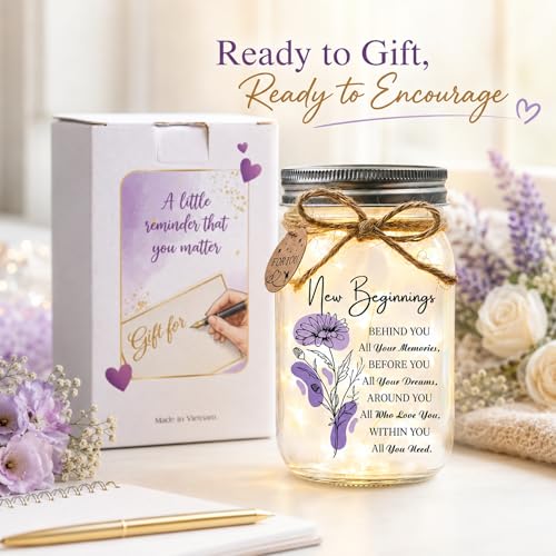 SOLMAY New Beginnings Gifts for Women, New Job Gifts for Women Keepsake Jar - color: Mason New Beginnings
