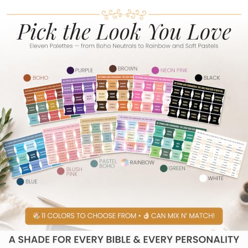 90 Christian Bible Tabs for Women, Men, and Kids - White - color: White