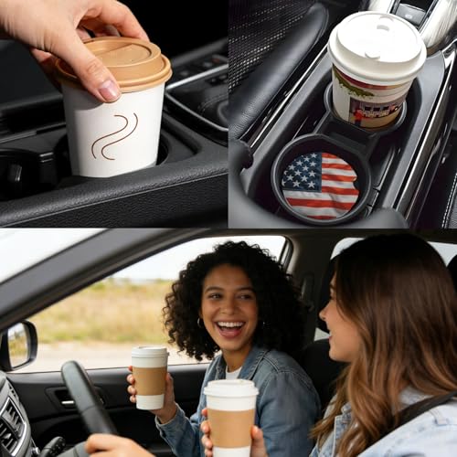 Ceramic Car Cup Coasters 2PCS - Flag - color: Flag