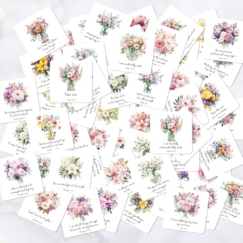 Floral Bible Verse Cards, 60 Mini Prayer Cards for Women - color: Floral