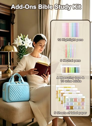 Bible Bags for Women, Large Quilted Bible Case Protector, Blue - color: Blue