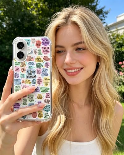 Bible Verses Phone Case Compatible with iPhone 17, Affirmation Quotes Aesthetic Phone Cover for iPhone 17 - color: Affirmation Quotes