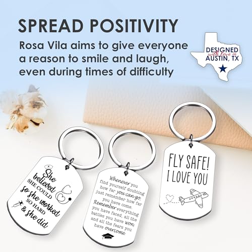 Rosa Vila Keychains For Women & Men, Gifts For Mom, Bonus Mom, Aunt, Sister, Dad, Grandma, Nurse, Teens, Coach, Teacher Pilot - style: Humorous