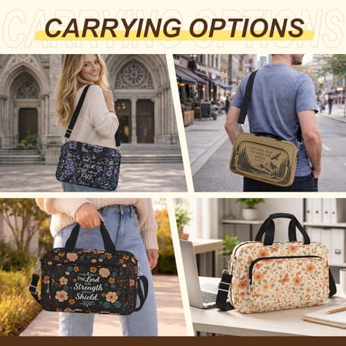 Eagle Bible Cover Case for Men,Large Bible Bag Carrying Case with Strap & Handle Zipper Pocket, Bible Study Supplies Journaling Kit, Pens Highlighters Cross Clips Tabs Christian Gift - color: Eagle