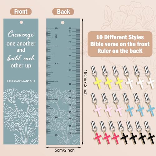 Tenare 20 Pcs Christian Bible Bookmarks for Women, Vibrant Style - style: Vibrant Style