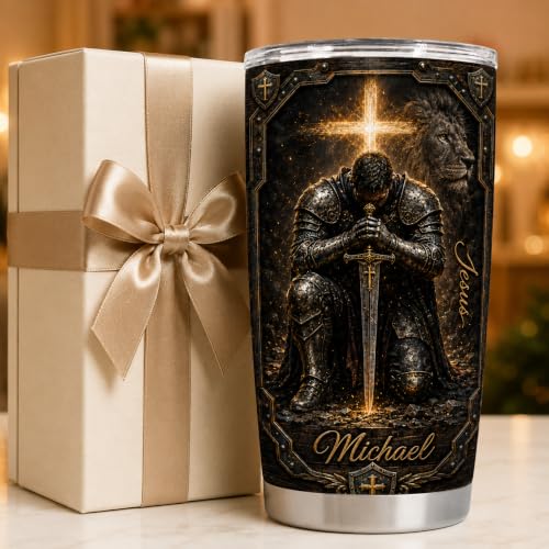 Personalized Christian Gifts For Men - Religious Bible Man Of Faith Tumbler V18 - A Child Of God Warrior Christ Faith For Dad, Husband, Grandpa on Fathers Day, Christmas, Birthday - color: CH-VAR-18