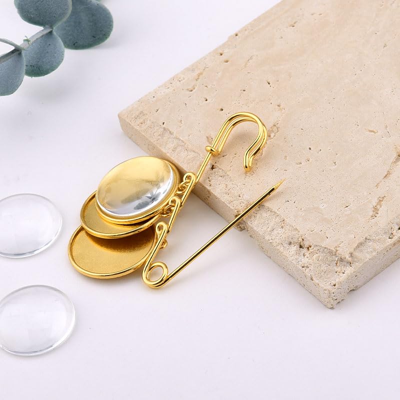 Wedding Double Picture Frame Brooch for Bride Grooms Boutonniece Pin for Wedding Bouquet - color: Color P
