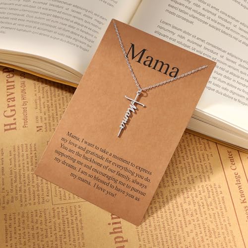 Lcherry Faith Cross Pendant Necklace for Women Religious Christian Jewelry Birthday Christmas Gifts for Women - style: 5-Mama