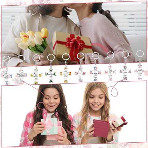Remuuly Christmas Christian Gift Mini Bible Keychain Bulk - color: Cross