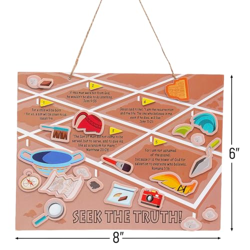 Fun Express DIG VBS Verse A Day CK - Craft Kits - VBS Vacation Bible School Supplies/Decor - 12 Pieces