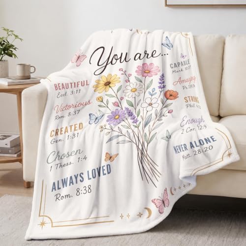 Christian Inspirational Blanket, 50×60in Soft Faith Flannel Blanket - color: Christian Blanket-02