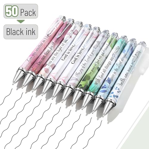 Mr. Pen- Christian Pen Set, 50 Pack, Floral, Black Ink - color: Floral, Black Ink, size: 50 Pack