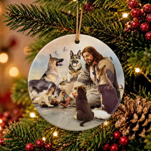 Dog Christmas Ornament 2026 German Shepherd Faith Memorial Gift