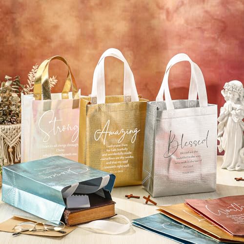 Aliceset 40 Pcs Christian Gift Bags with Bible Verse, Black, Colorful - color: Colorful