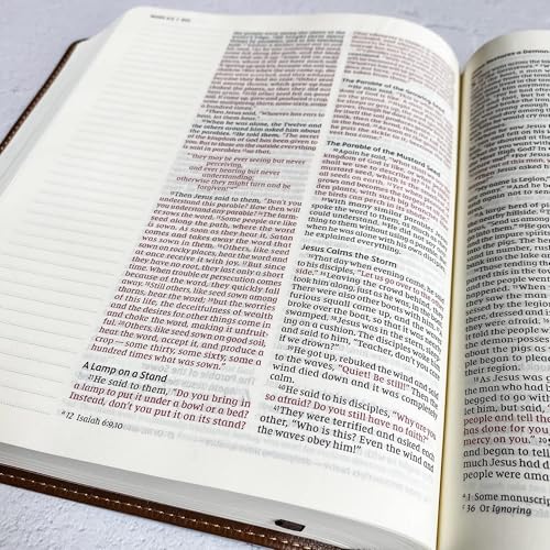 JOY CREATIVE NIV Journaling Bible | Brown With Gold Cross | Be Thou My Vision With Flowers | Includes Option to add Engraved Name | Personalized and Customizable Gift