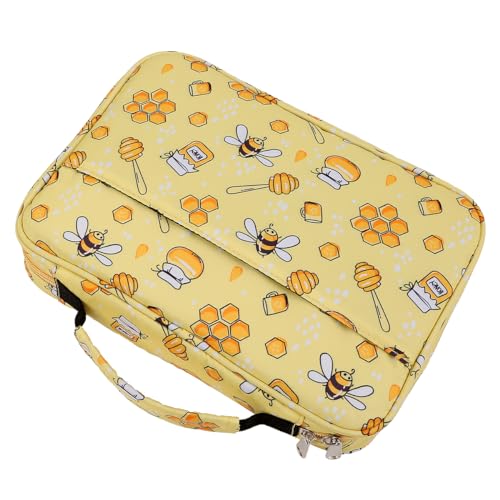 Bible Cover Carrying Book Case Church Bag Bible Protective with Handleand Zippered Back Pocket, Gift for Girls Women Mother Men Women Father Kids(Yellow)