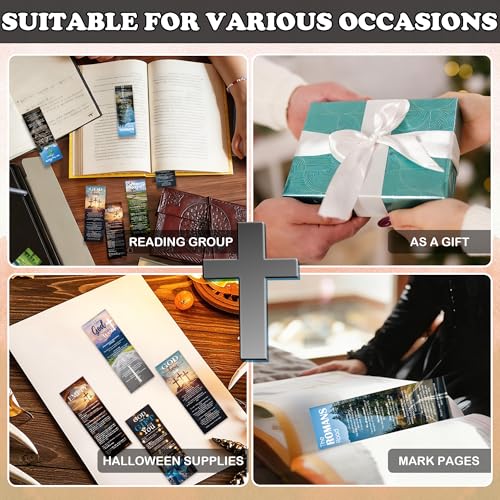 120 Pcs Christian Paper Bookmarks, Religious Gospel Tracts Card for Evangelism, Bible Verse Salvation Scripture Bookmarks Bulk for Women Man Church & Office Supplies Book Lovers Gift - color: Gospel
