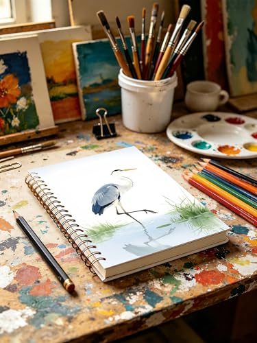 Blue Heron Gifts Notebook, Zen Nature Bird Journal for Adults Women, Bird Lover Watcher Gifts, Coastal Birding Hardcover Notebook Journal for Work Study 5.5x8.3 in - color: Blue Heron