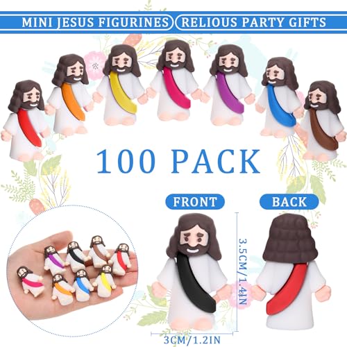 Barydat 100 Pcs Little Jesus Figures, Halloween Prank Props, Vibrant Colors - color: Vibrant Colors