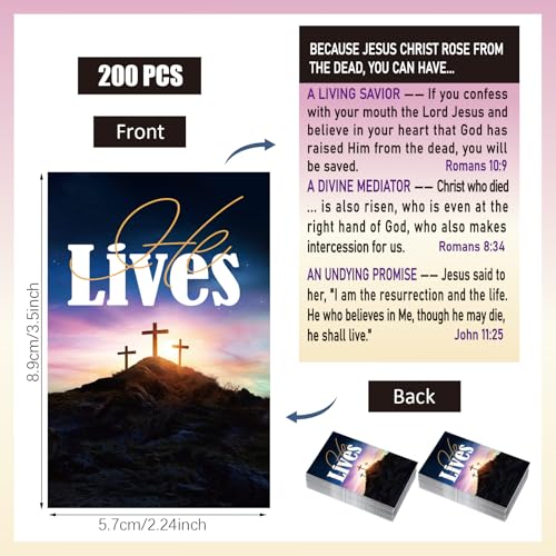 200 Pcs Gospel Tracts Salvation Cards,He Lives - style: He Lives