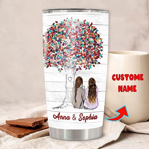 Dorris Personalized Sister Tumbler Custom Name Friend Tree Travel Coffee Insulated Cups with Lid 20oz 30oz Stainless Steel Double Wall Vacuum Meaningful Gift For Bestie Coworke - color: Sister