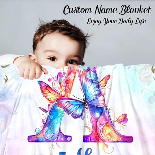 Custom Baby Blanket,Personalized Name Throw Blankets for Girls Boys Kids Baby Newborn Customized Gifts for Birthday Christmas - color: Design 6