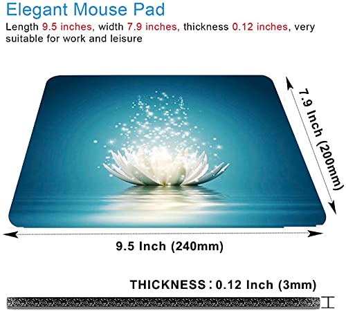 White Lotus Mouse Pad,Cute Floral Mouse pad,Custom Small Mouse Pads with Designs,Portable Office Non-Slip Rubber Base Wireless Mouse Pad for Laptop - color: S303