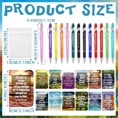 Fuyoooo 72 Pcs Spanish Christian Gift Notebook Set Regalos Cristianos En Español Para Women Men Bible Church Catholic Religious for Back to School Office Sunday School Bible Study Group(Scene Style) - style: Scene Style
