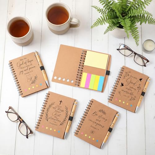 Sprial Notebooks with Pens Bulk, 48 Pack, 5.5 x 4.7 Inch Christian - color: Christ