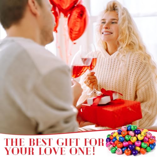 Skylety 48 Pcs Jesus Loves You Heart Balls Bulk, Christian Favors