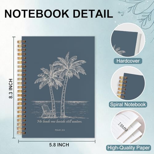 Tropical Beach Christian Spiral Notebook 5.5x8.3 - color: White Tropical Beach Christian