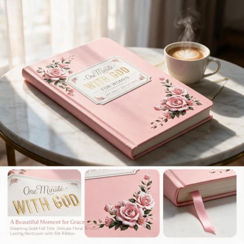 One Minute with God for Women Hardcover, 365 Daily Devotions Prayer Journal, Faith-Based Daily Reflections with Bible Verses, Inspirational Gift for Women