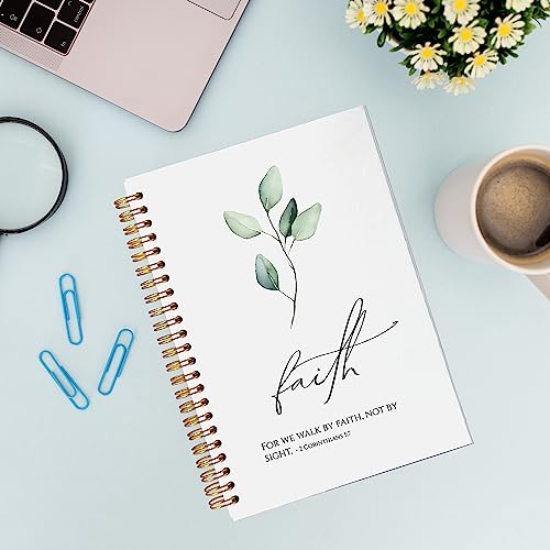 VNWEK Bible Scripture 2 Corinthians 5:7 For Me Walk By Faith Not By Sight Spiral Notebook Journal 5.5 X 8.3 Inches,Christian Lined Hardcover Spiral Notebook,Christian Gifts For Women Men Faith Teens - color: 6-XZ-bible-notebook