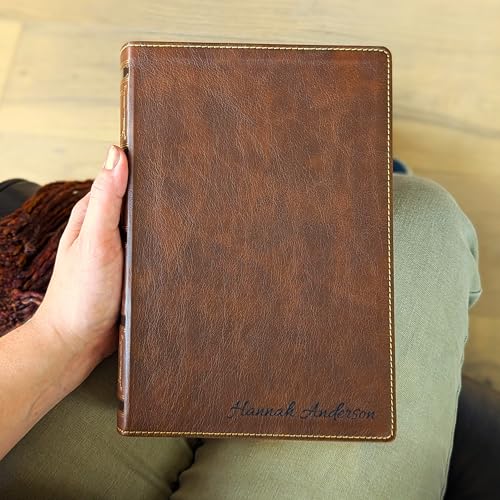Personalized NKJV Wide Margin Bible | New King James Version | Custom Engraved Name | Single-Column Reference Bible | Christian Gift for Men & Women - style: Personalized