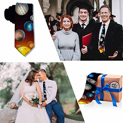 Love Red Heart Men's Tie Romantic Valentines Day Men's Necktie Ties for Mens Daily Wedding Party Business - color: Solar System